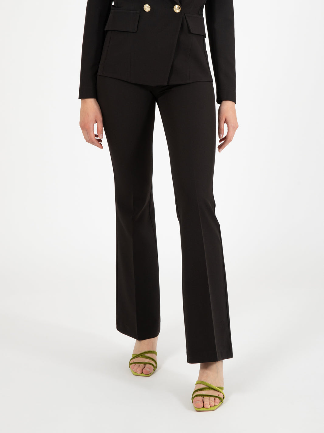 Black flared trousers