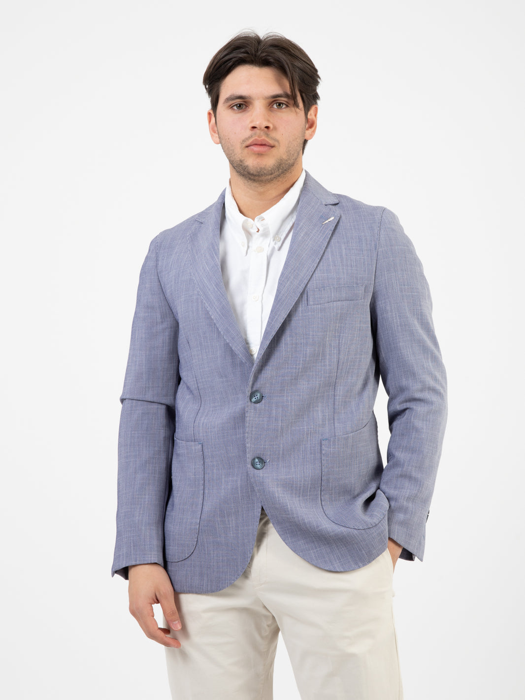Blazer Mandorla misto rayon blu