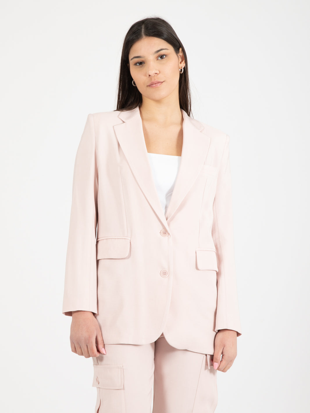 Blazer over viscosa rosa