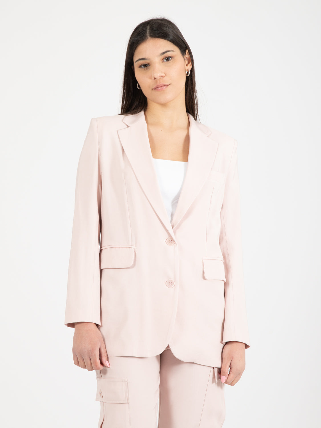 Blazer over viscosa rosa