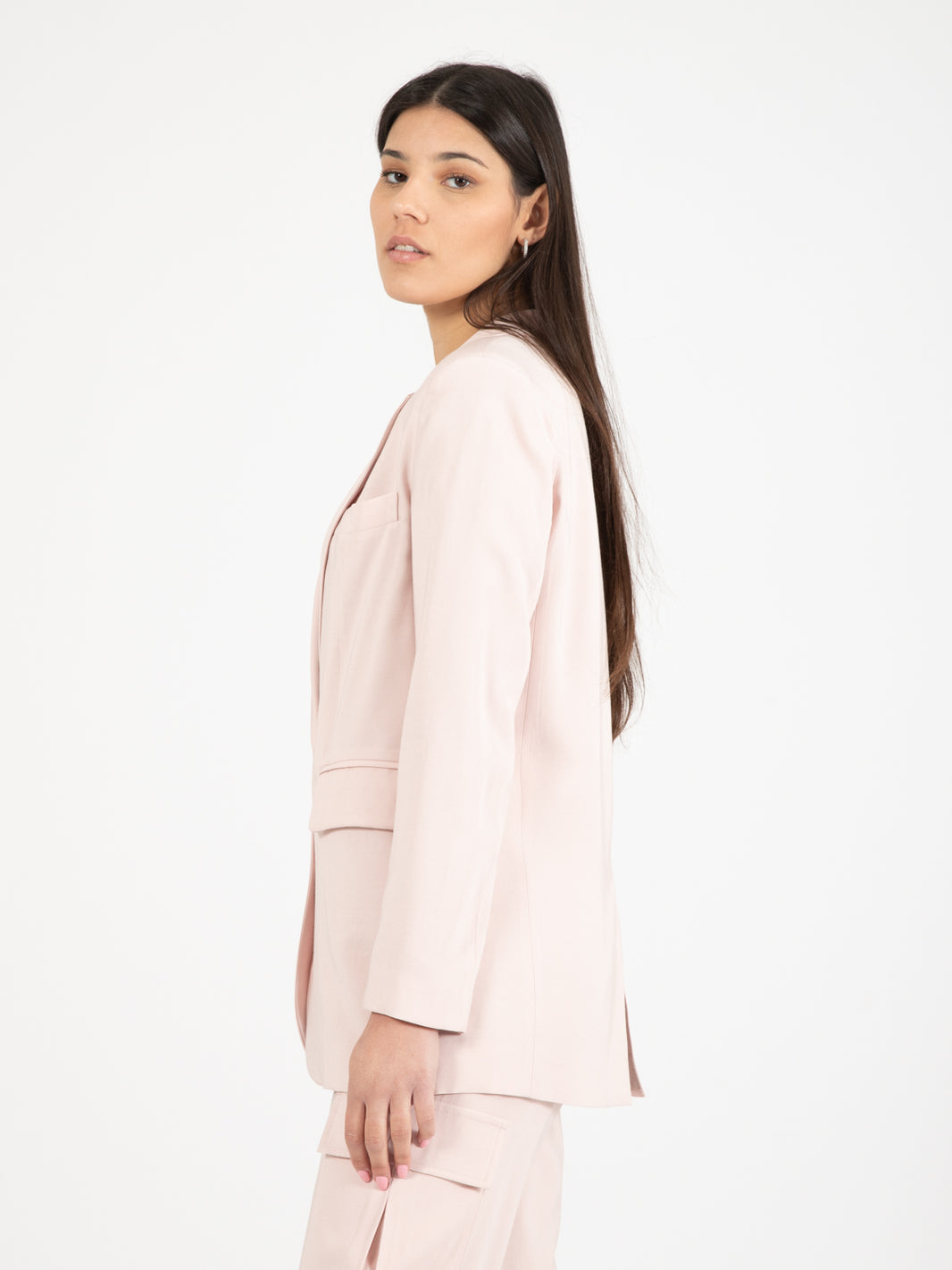 Blazer over viscosa rosa