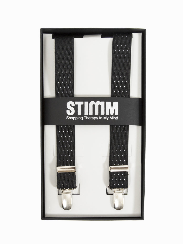 STIMM - Bretelle a pois nero / bianco