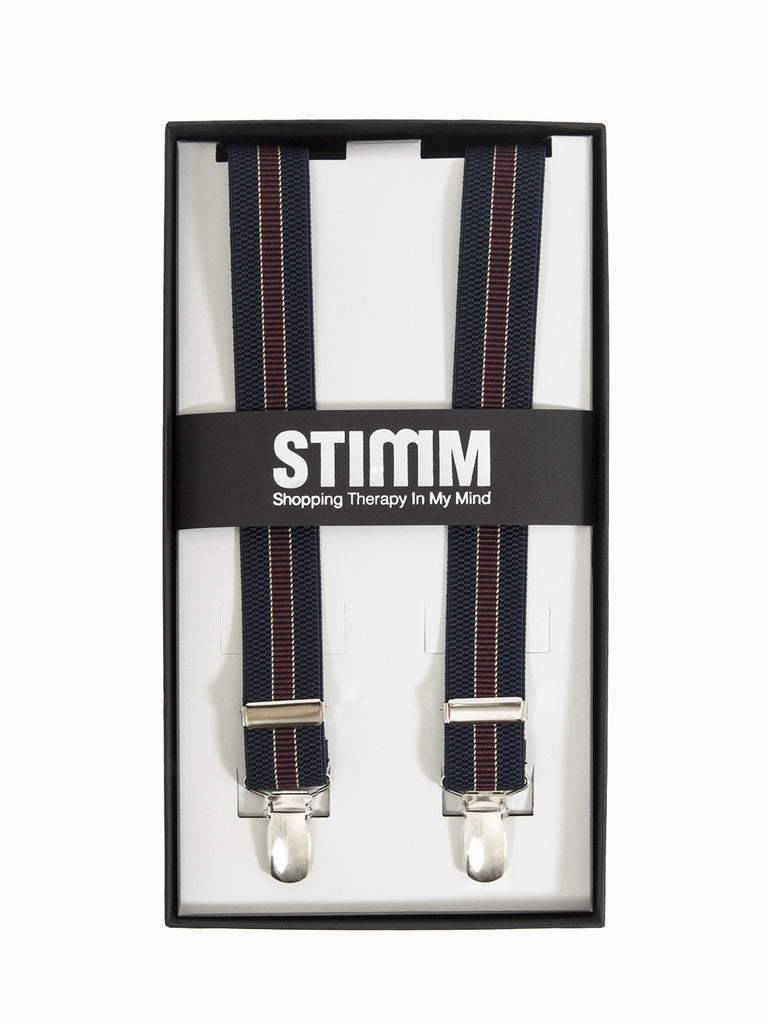 STIMM - Bretelle regimental blu / bordeaux