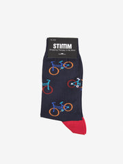 STIMM - Calzini fantasia biciclette blu / rosso
