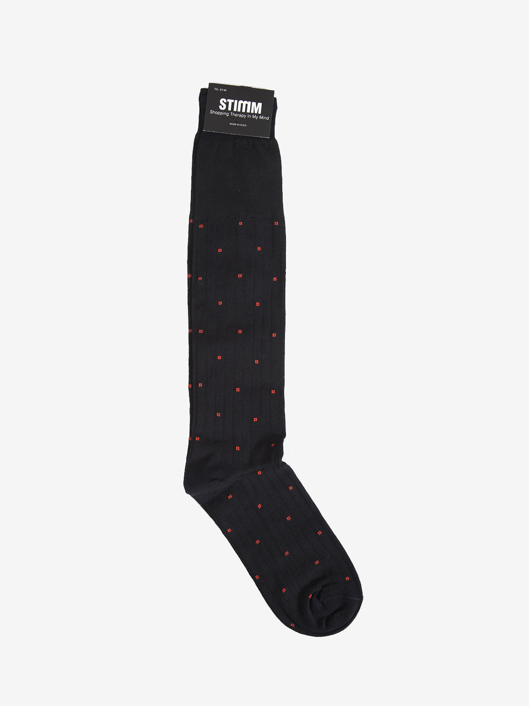 Calzini lunghi a quadretti nero / rosso