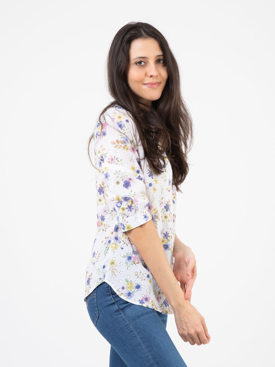 Camicia Ilde San Gallo glicine