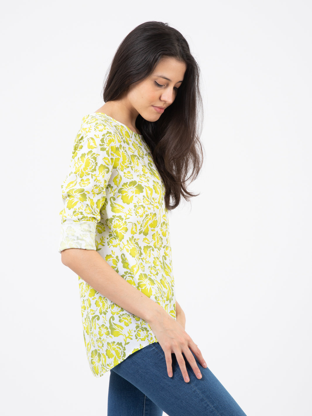 Camicia Innocenza stampa floreale verde