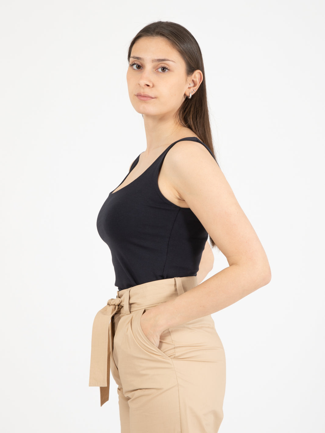 Blue cotton tank top