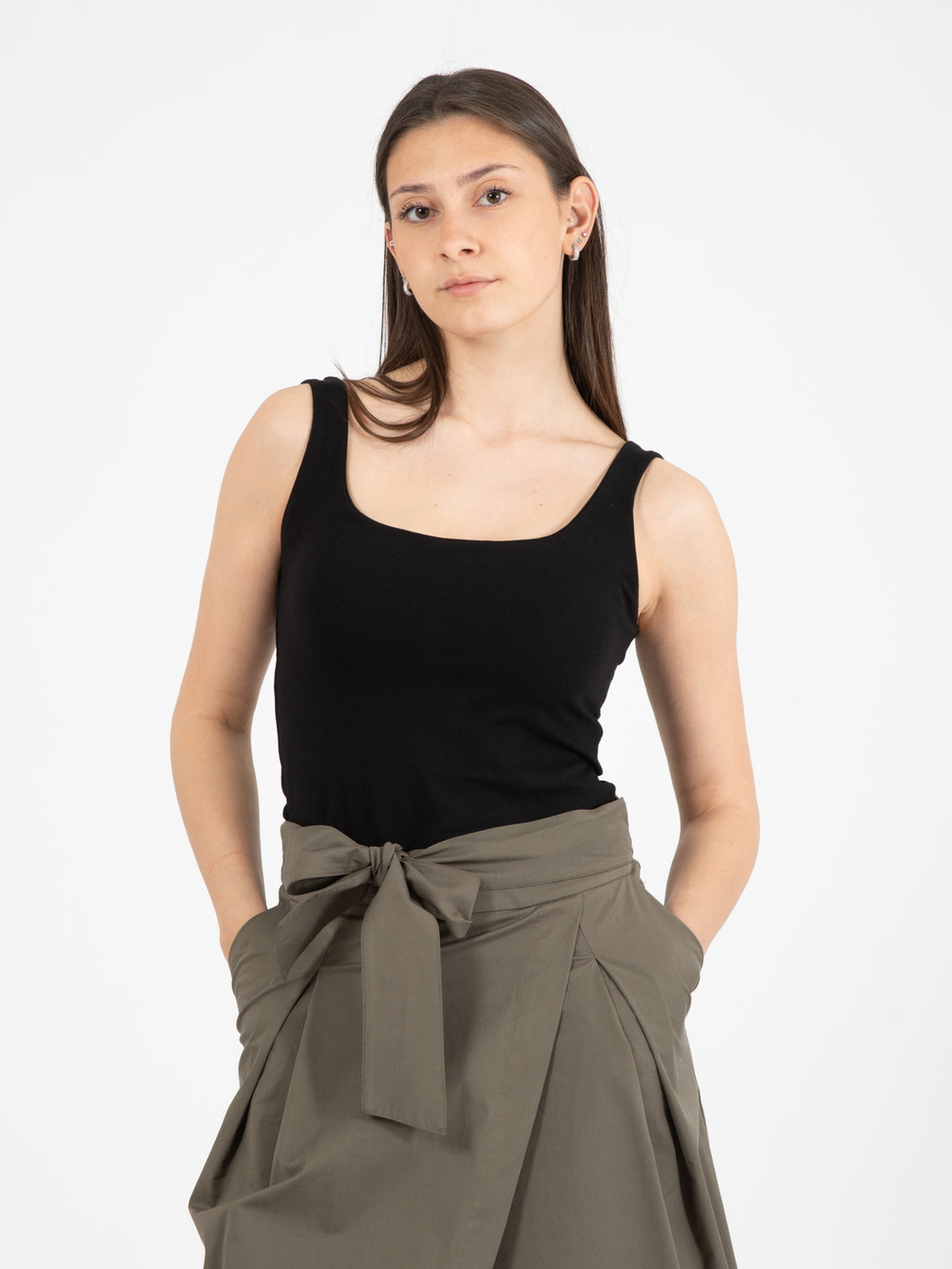 Black cotton tank top