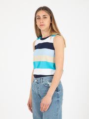 STIMM - Canotta turchese / beige