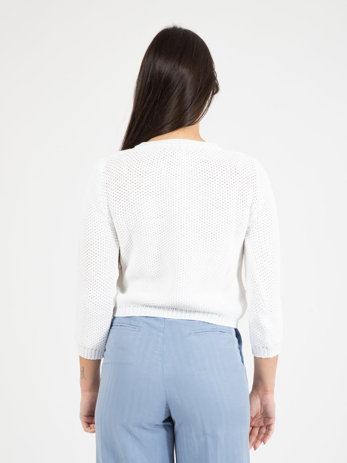 White Crop Cardigan