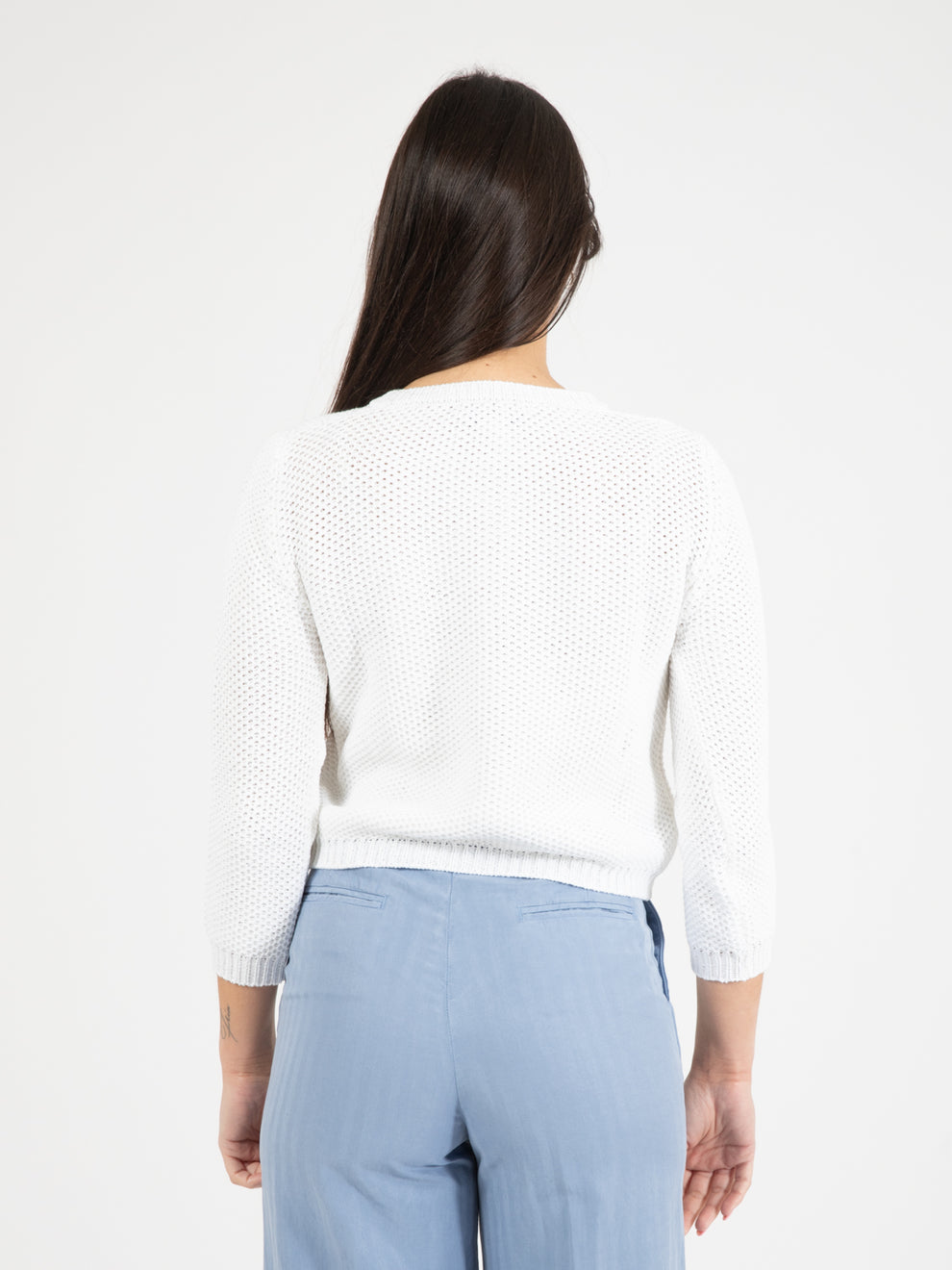 White Crop Cardigan