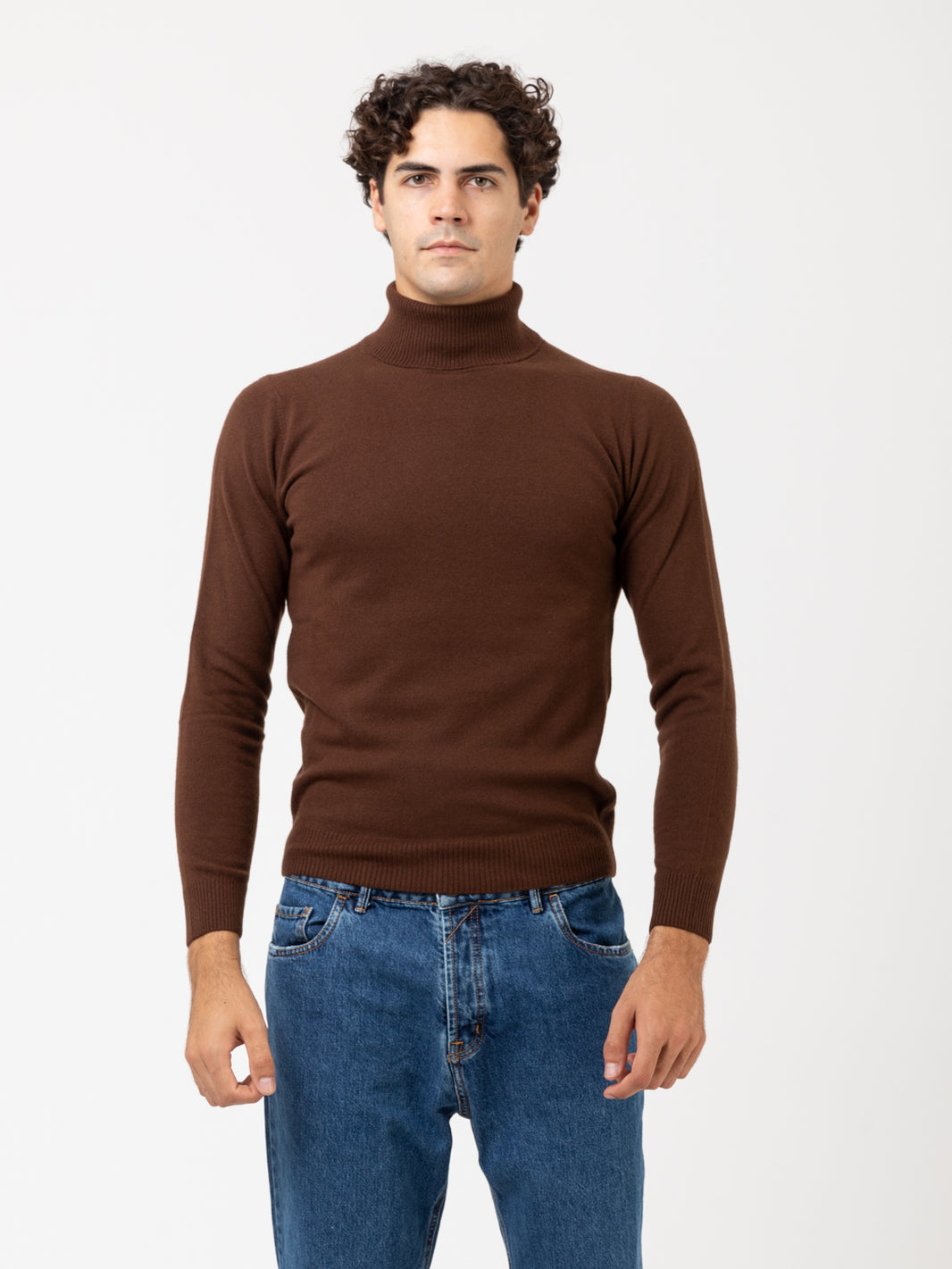 Brown wool/cashmere turtleneck