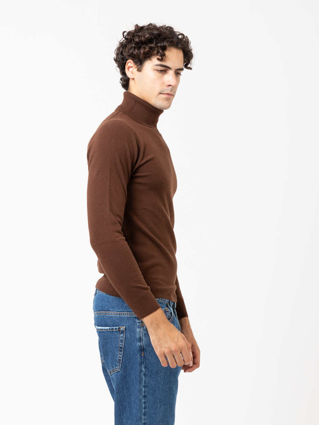 Brown wool/cashmere turtleneck
