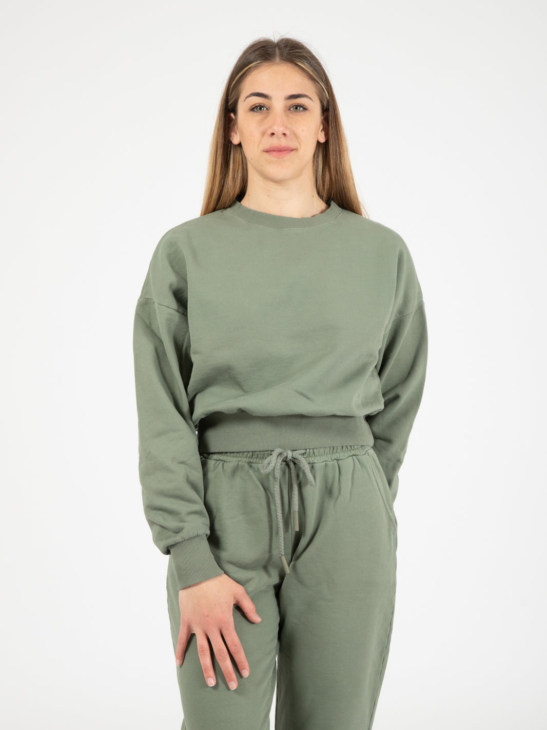 Basic Crewneck Sweatshirt Olive