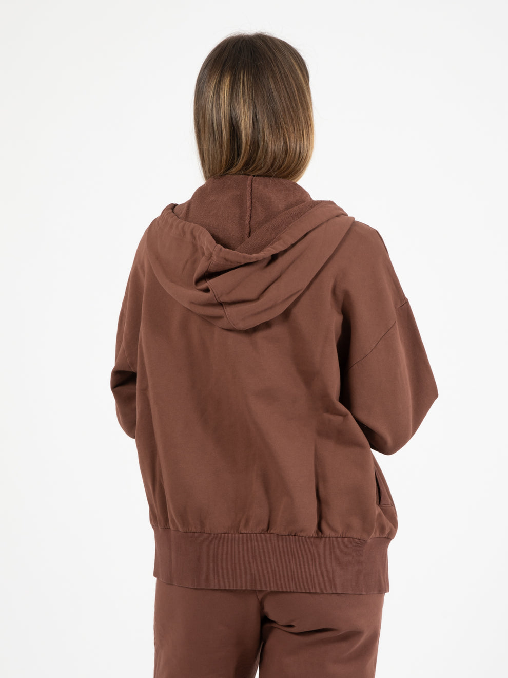 Basic zip cocoa sweatshirt