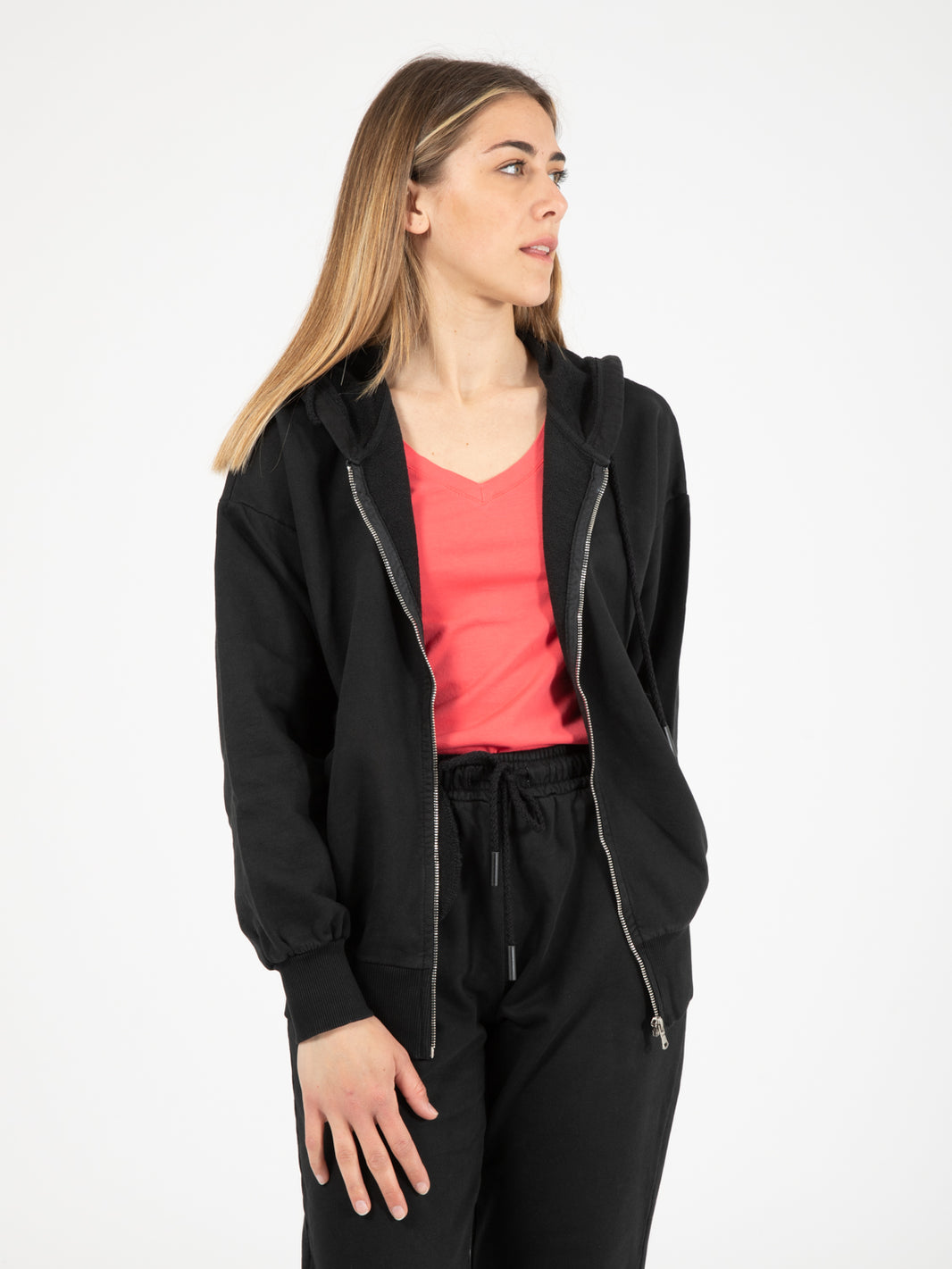 Basic zip sweatshirt black