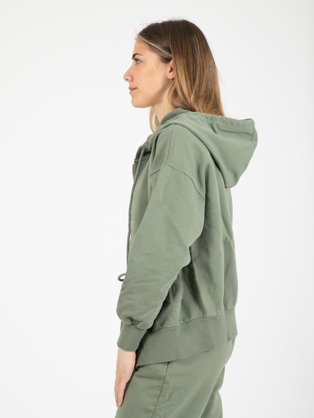 Basic zip sweatshirt olive