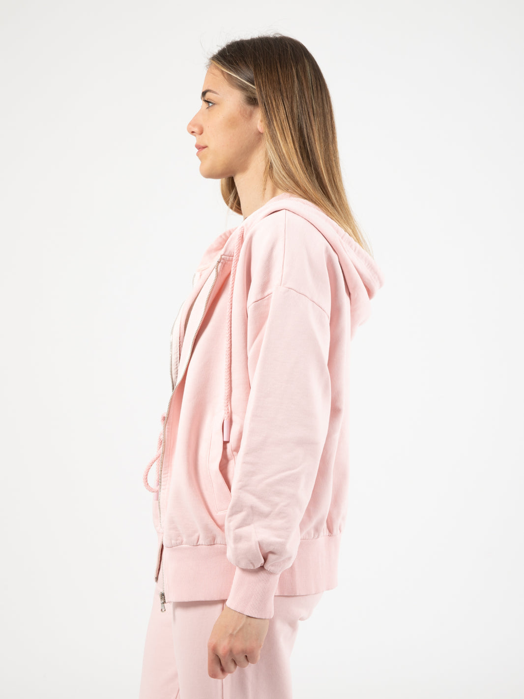 Basic zip sweatshirt pink