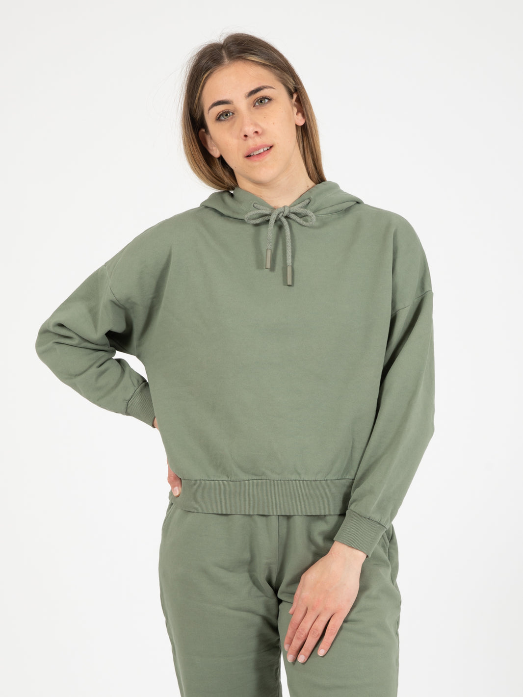 Olive Cotton Sweatshirt