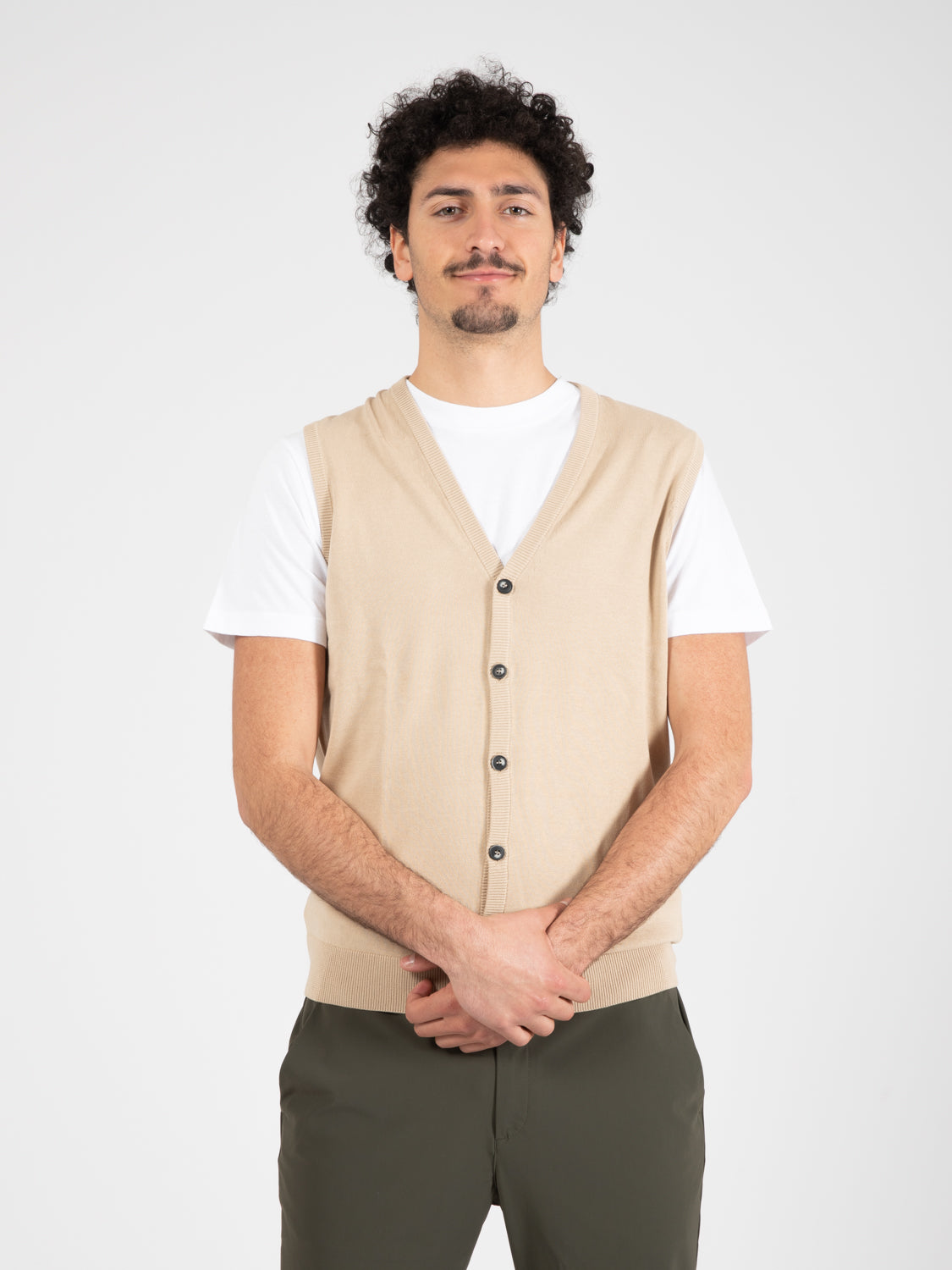 Gilet smanicato beige