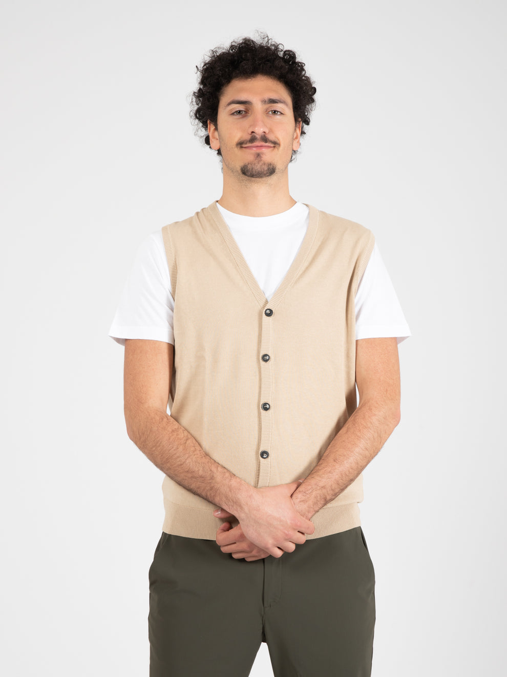 Gilet smanicato beige