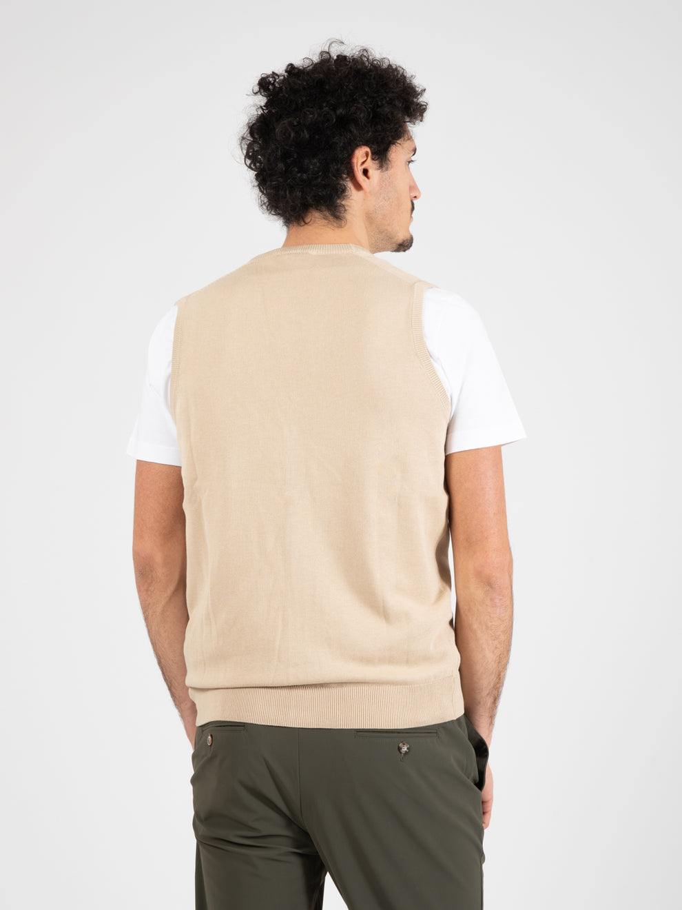 Gilet smanicato beige