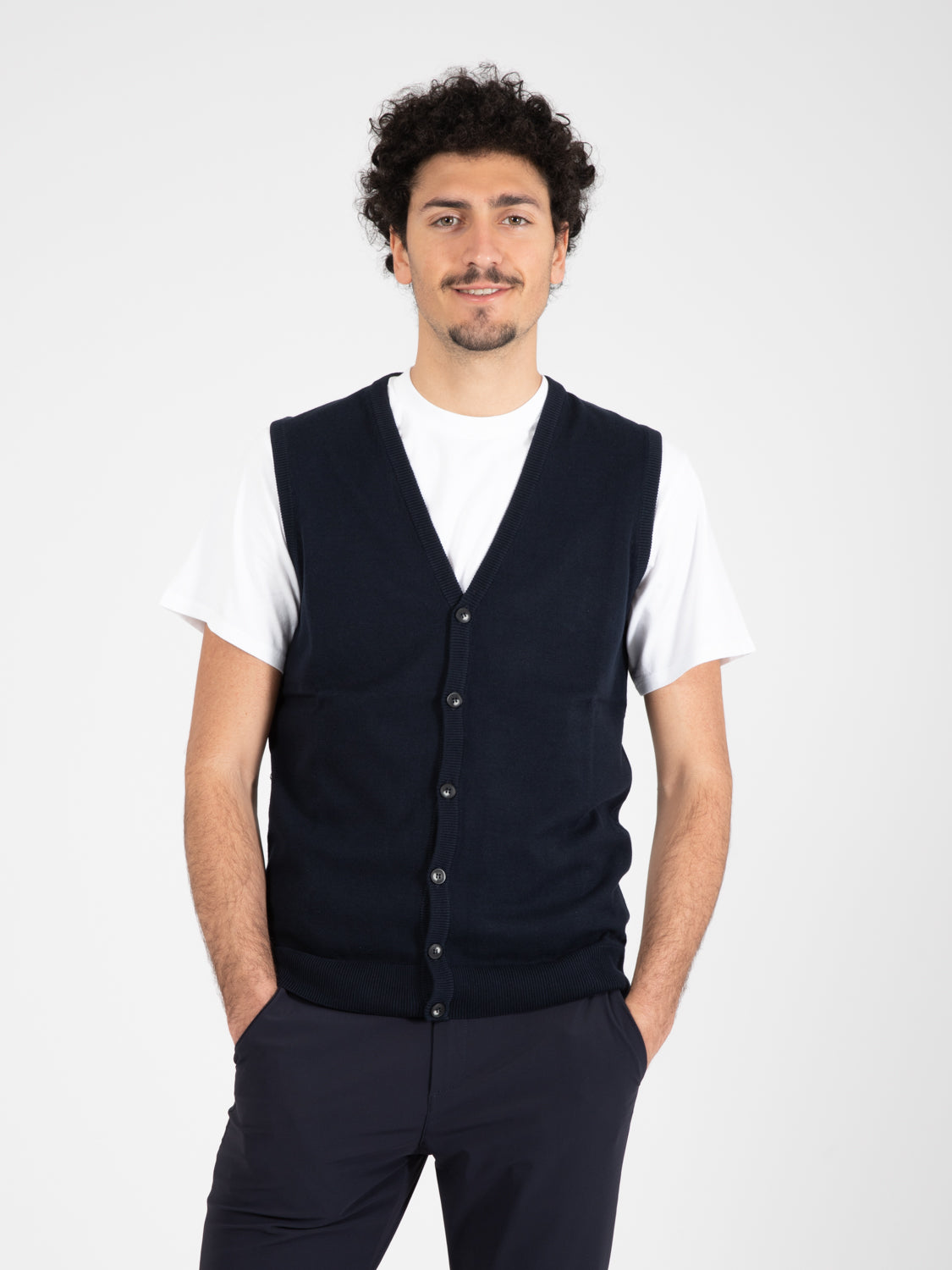 Gilet smanicato navy