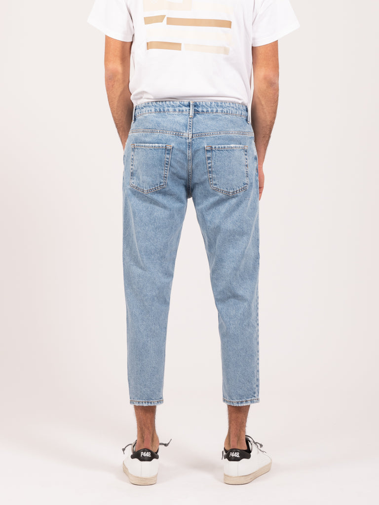 STIMM - Jeans 8113 cropped denim medio chiaro con strappi