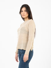 STIMM - Maglia a maniche lunghe in lurex beige
