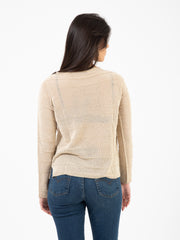 STIMM - Maglia a maniche lunghe in lurex beige