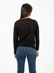 STIMM - Maglia a maniche lunghe in lurex nero