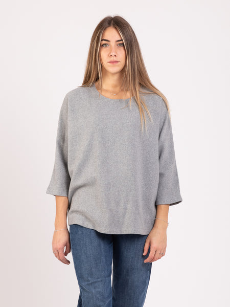 Maglia ampia grigio chiaro mélange