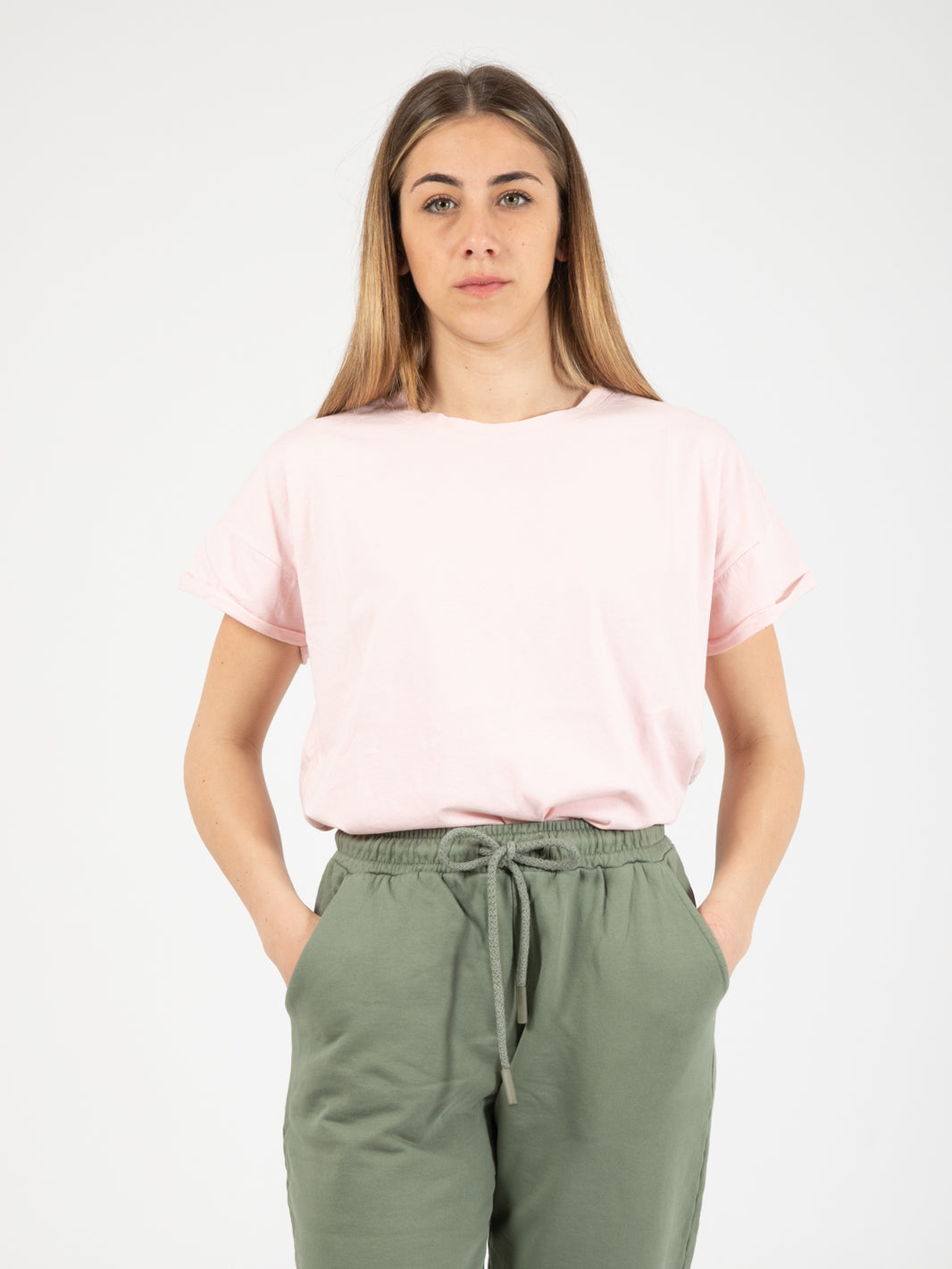 Basic over pink sweater