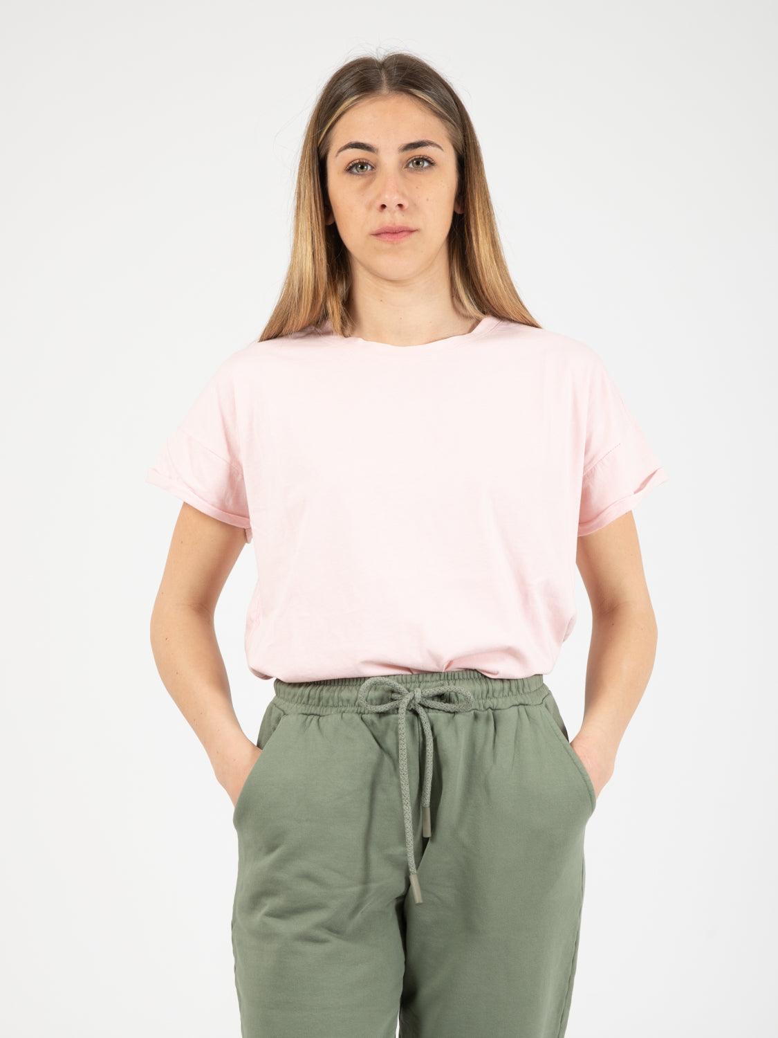 Basic over pink sweater
