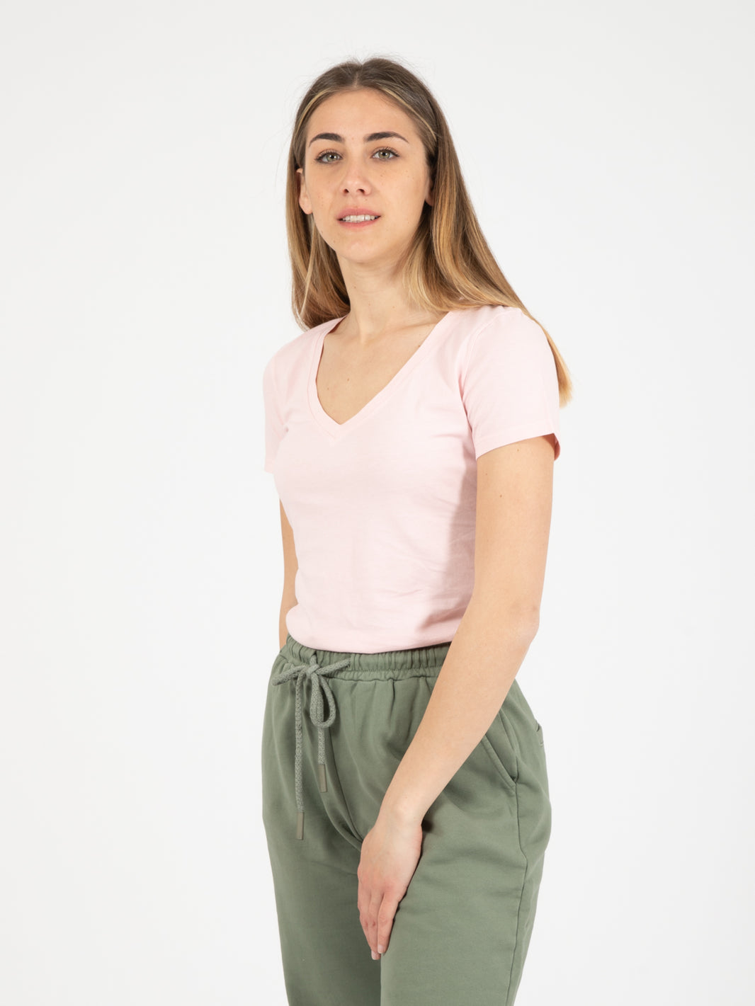 Basic V pink shirt