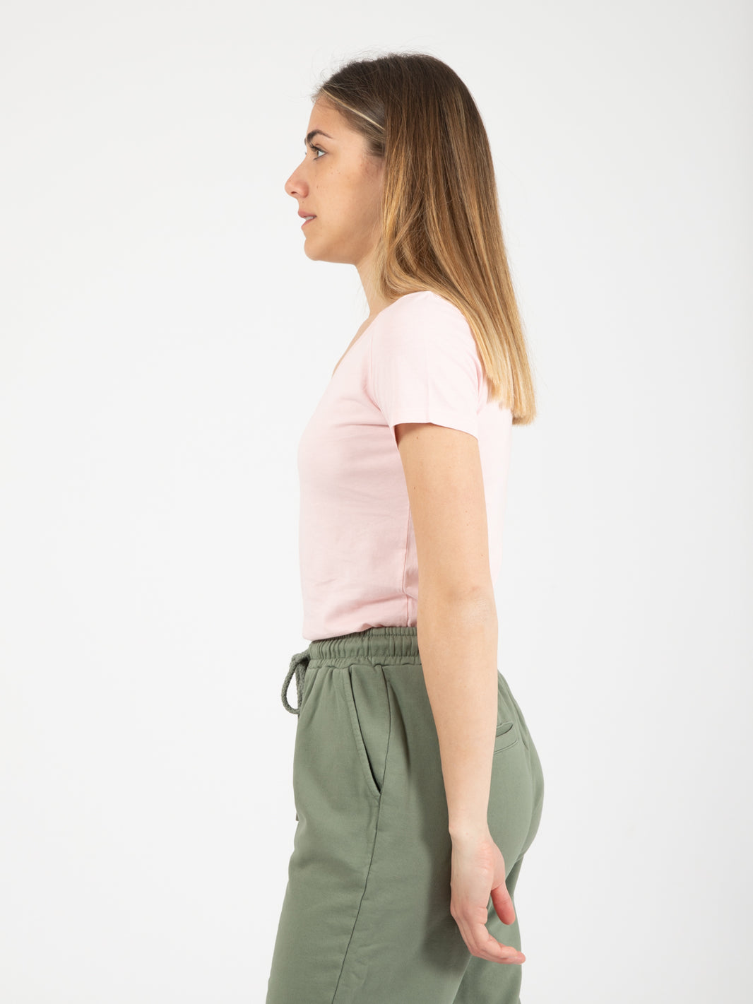 Basic V pink shirt