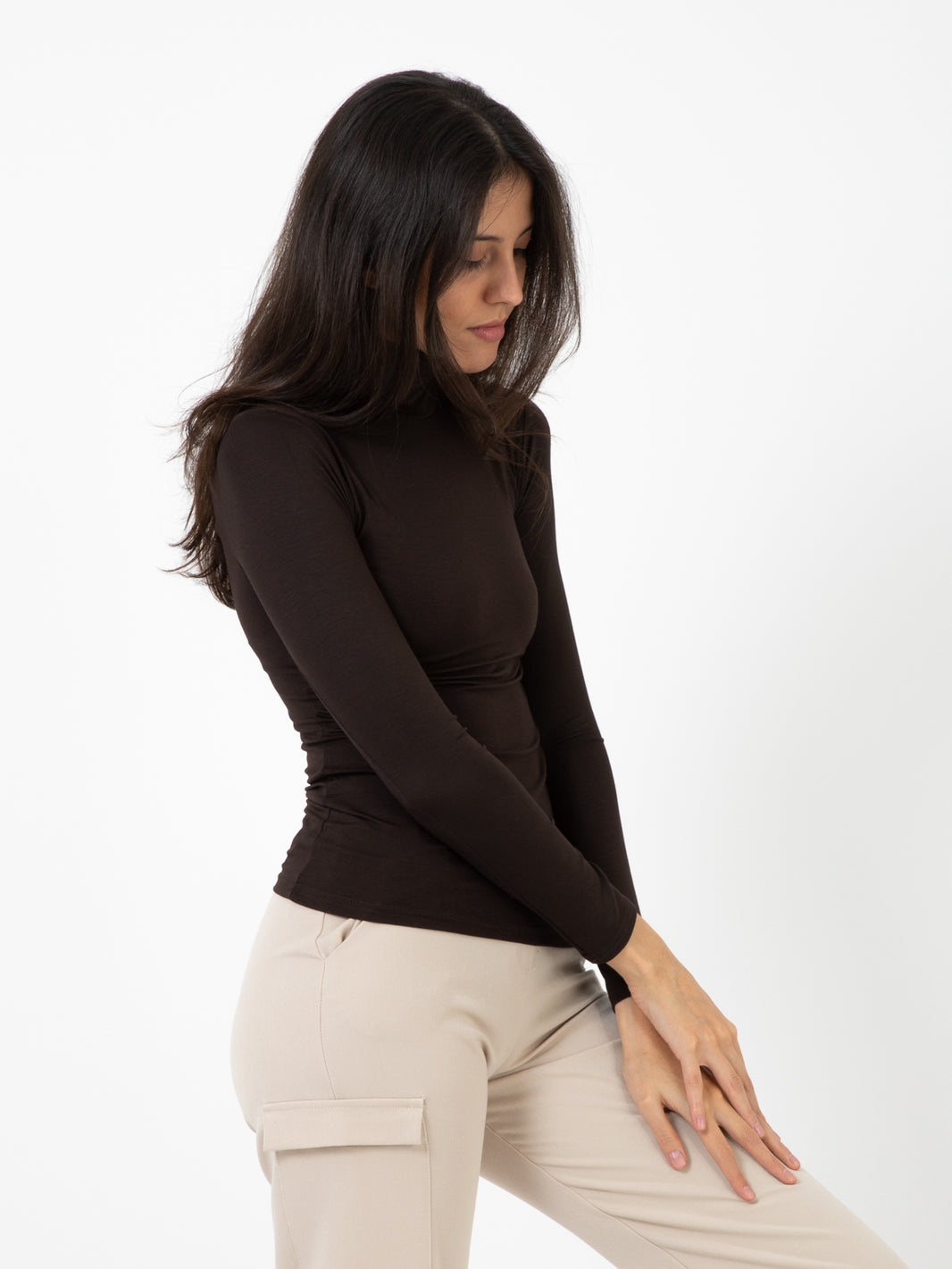 Maglia collo alto moro