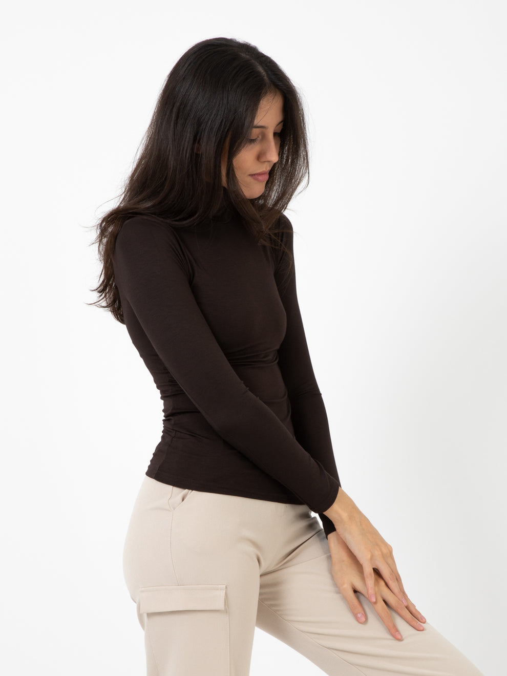 Maglia collo alto moro