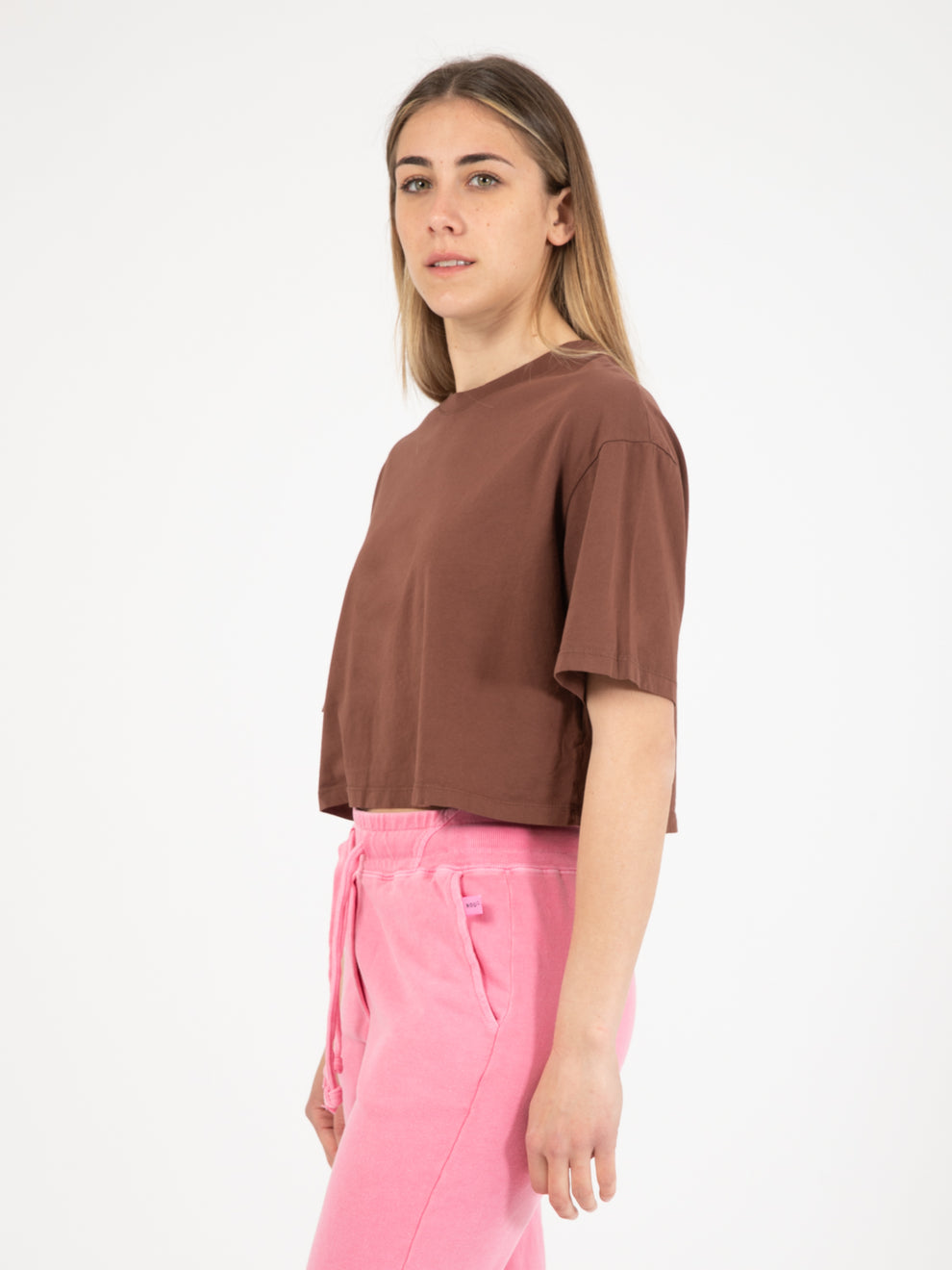 Maglia cropped cacao