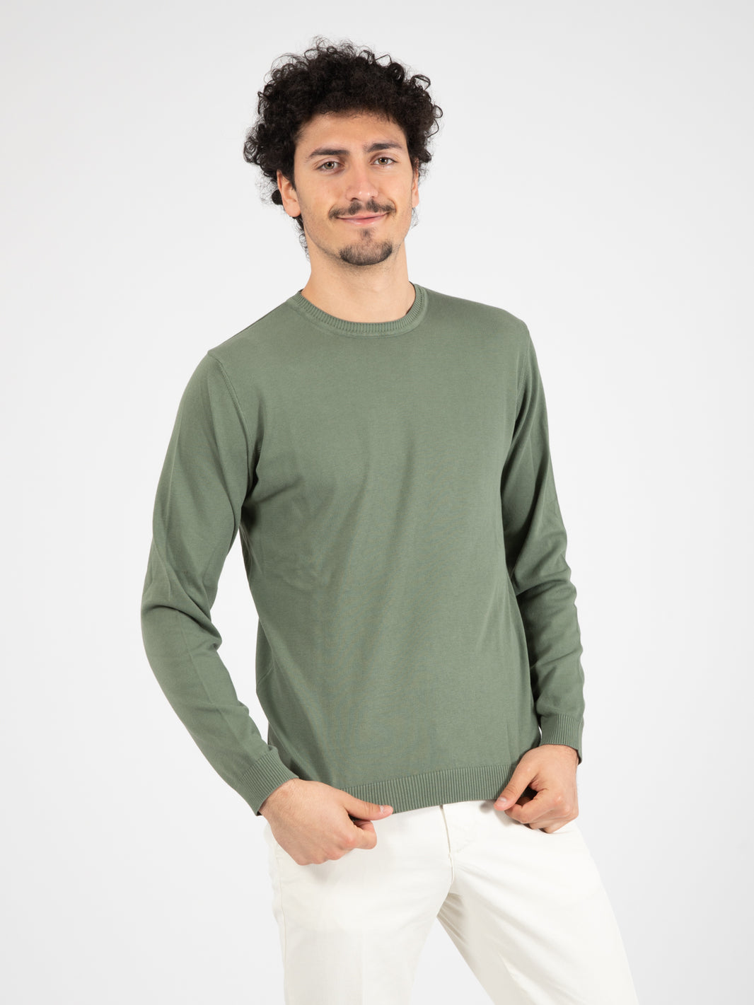 Maglia girocollo in cotone army