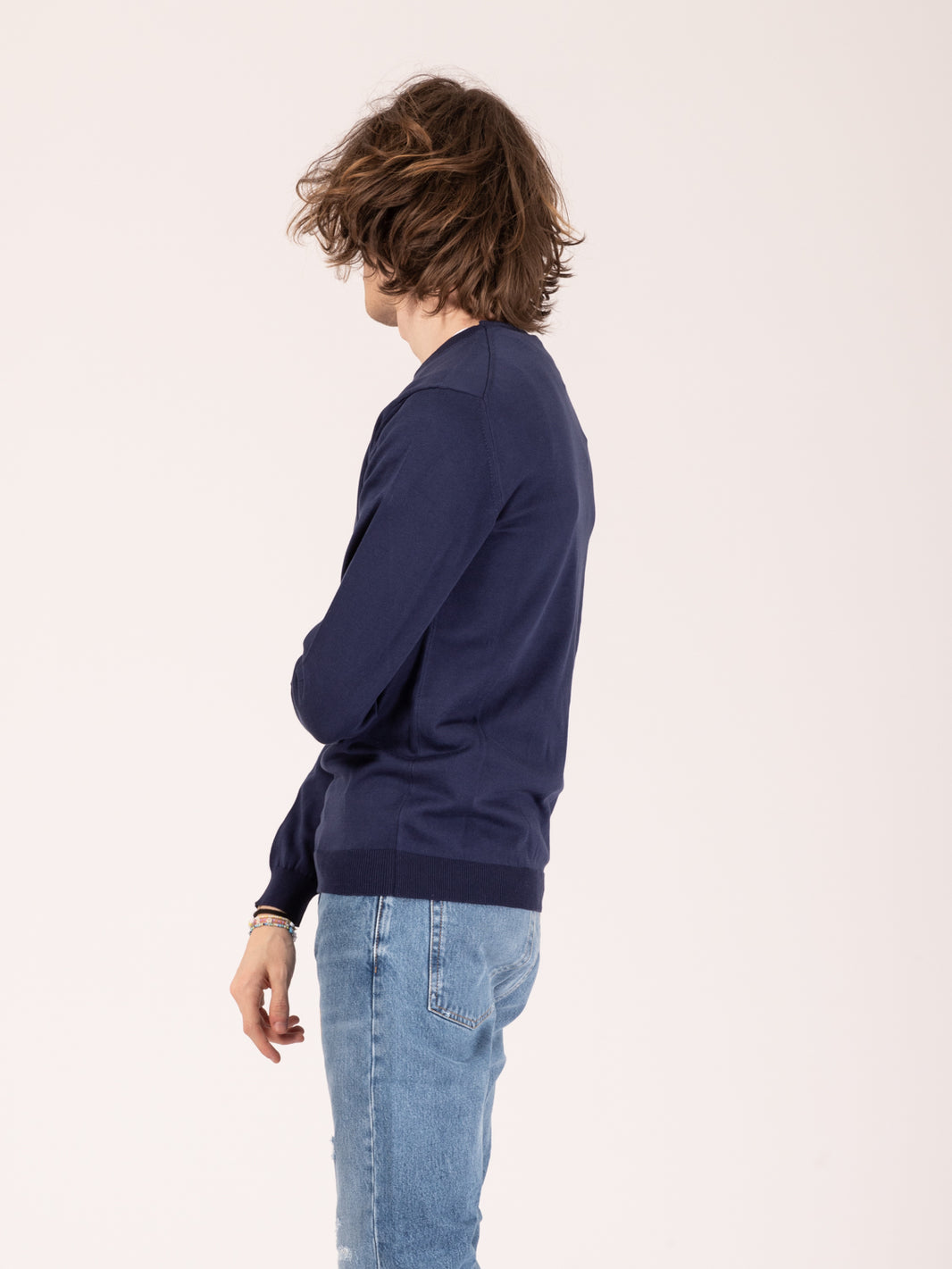 Maglia girocollo in cotone notte
