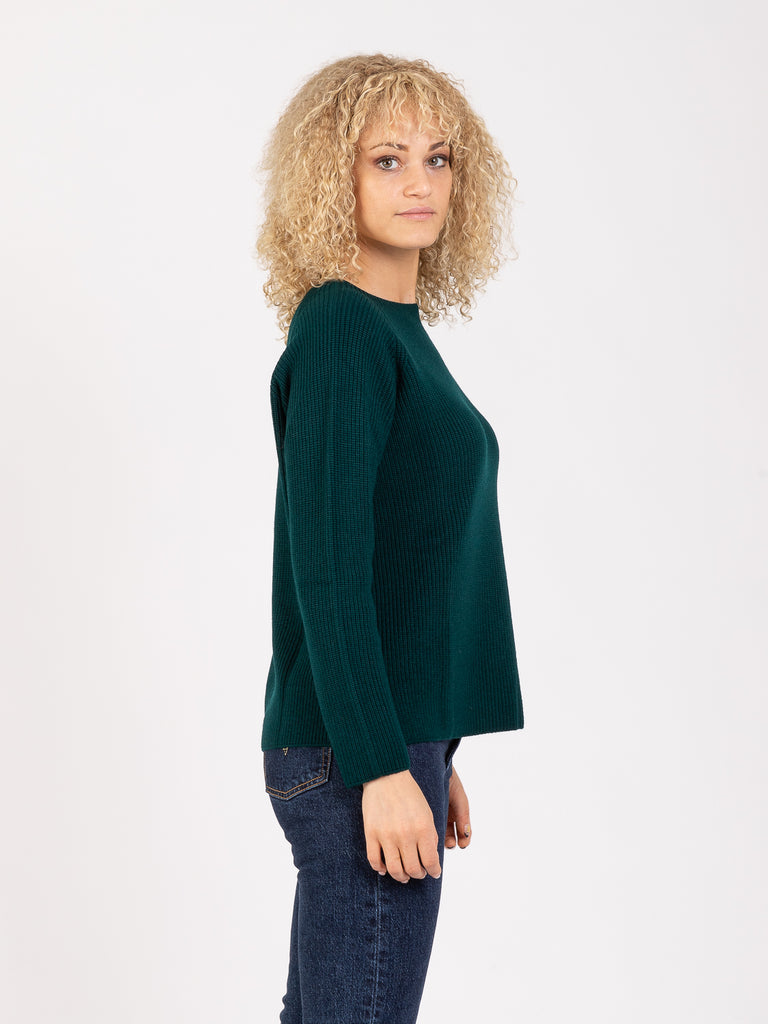 STIMM - Maglia girocollo raglan costa inglese verde