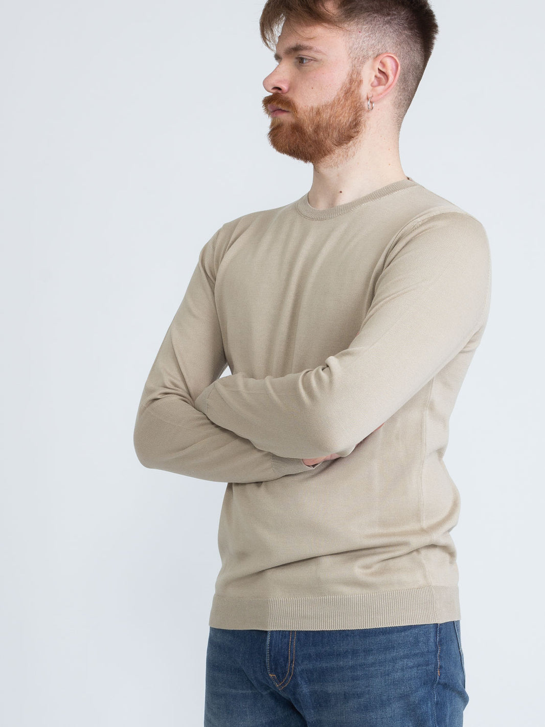 Maglia in filato di cotone beige