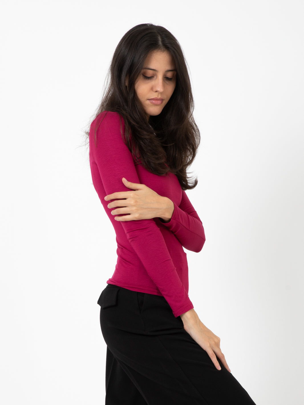 Maglia in tessuto elasticizzato amarena