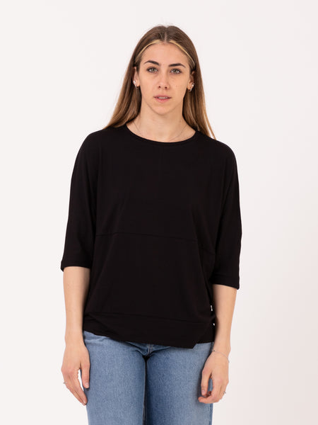 Maglia mezze maniche a kimono nera