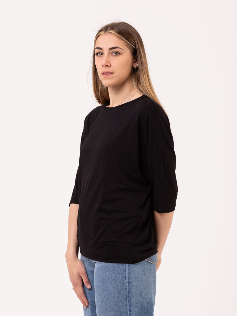 STIMM - Maglia mezze maniche a kimono nera