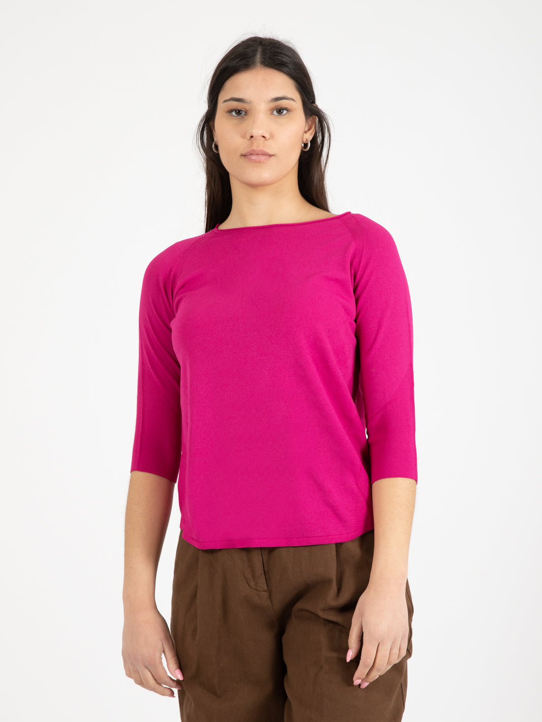 Maglia raglan fuxia