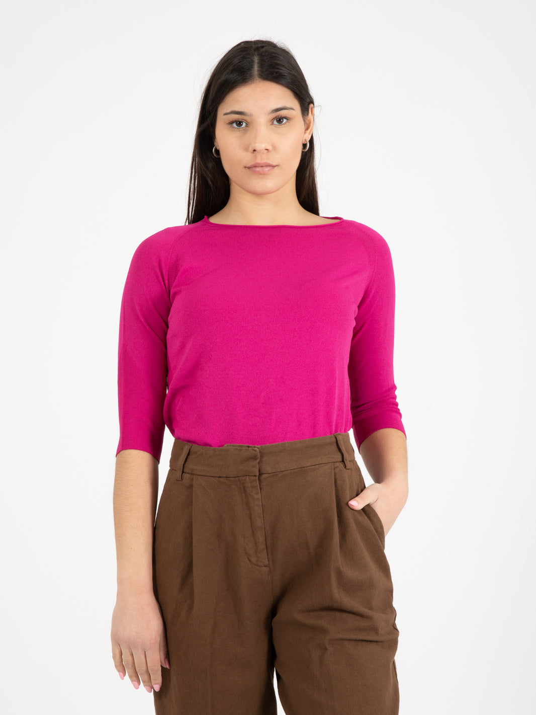 Maglia raglan fuxia