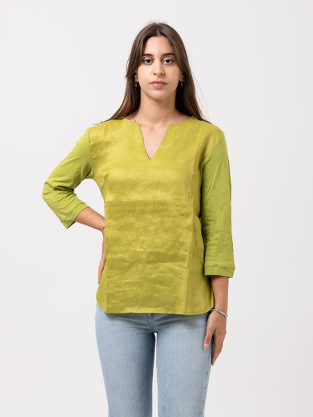 Maglia Serafino maniche 3/4 verde